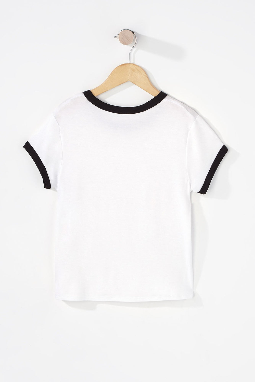 Kids T-shirt à liséré contrastant coloré pour fille Blanc