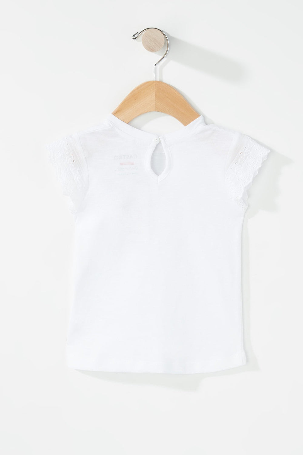 Kids T-shirt à manches crochetées pour bébé fille Blanc