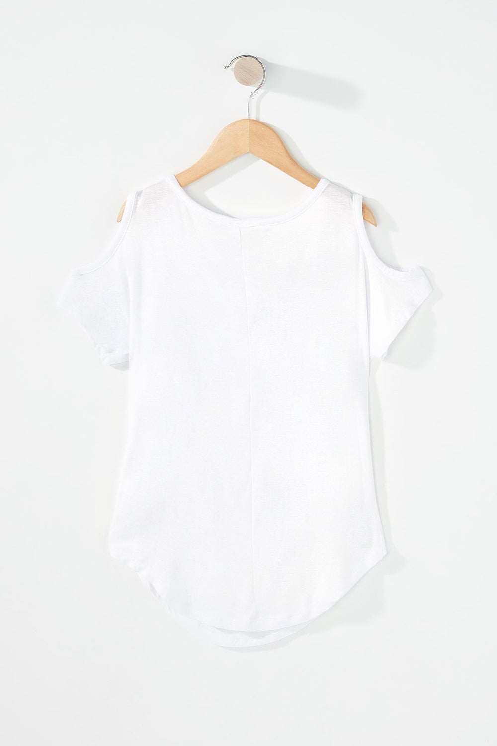 Kids T-shirt à ourlet arrondi et épaules dénudées pour fille Blanc
