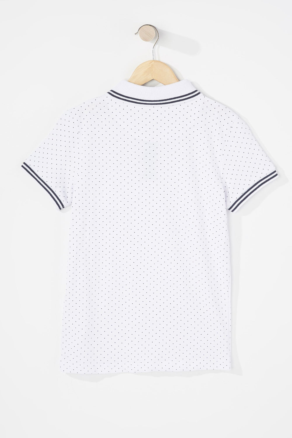 Kids T-shirt à pois avec col polo pour garçon Blanc