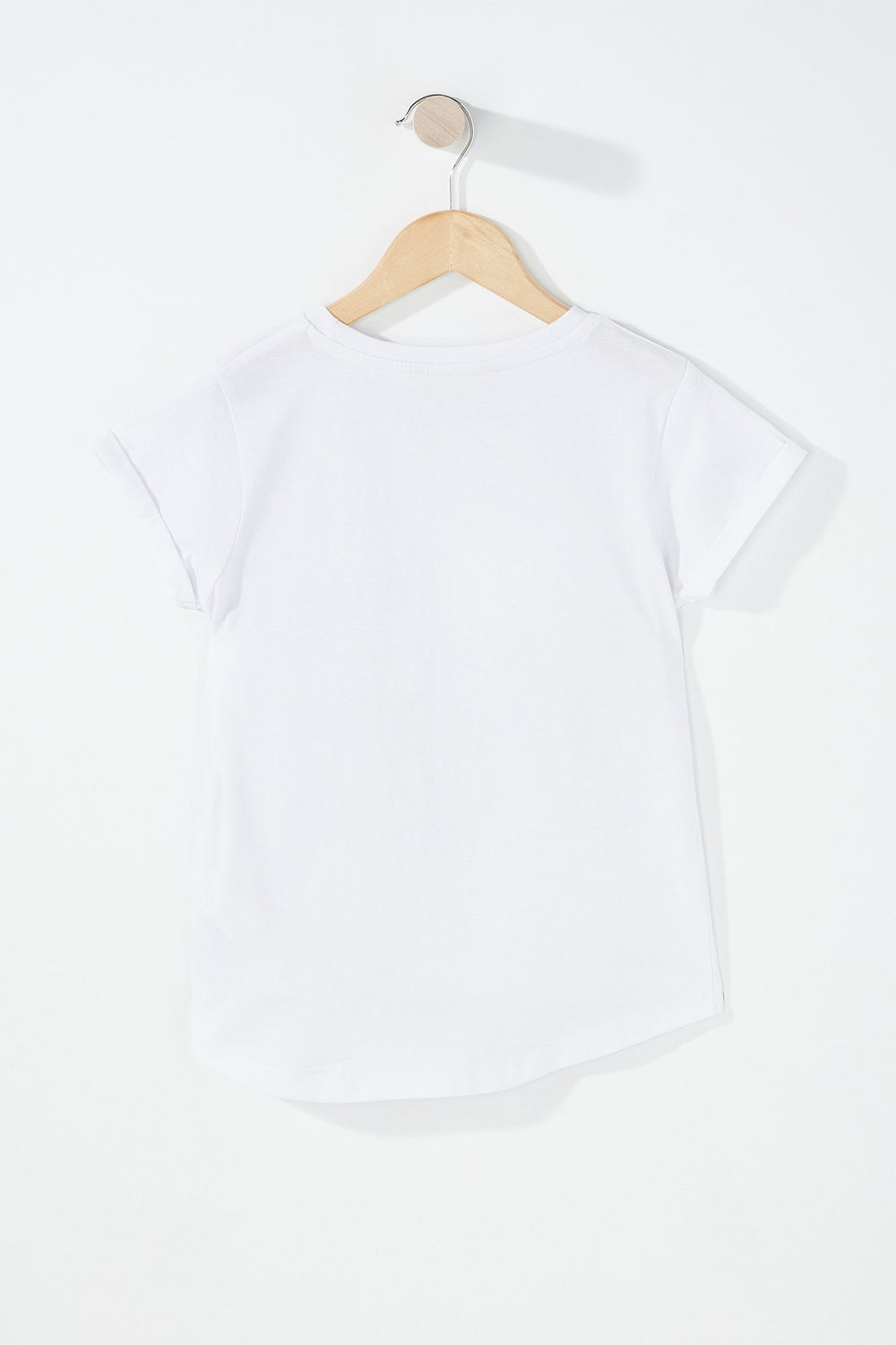 Kids T-shirt avec poche et ourlet arrondi pour fille Blanc