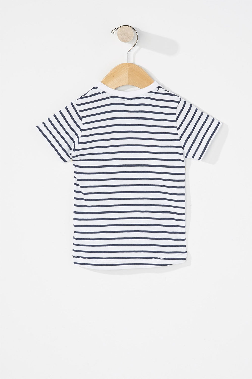Kids T-shirt henley à rayures brodées pour bébé garçon Blanc