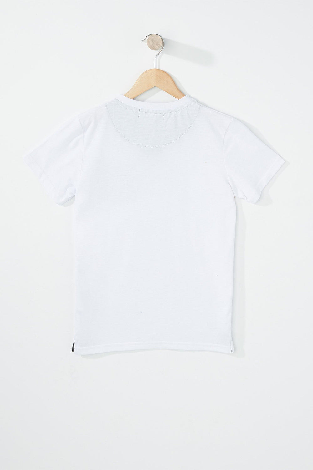 Kids T-shirt henley avec poche contrastante pour garçon Blanc