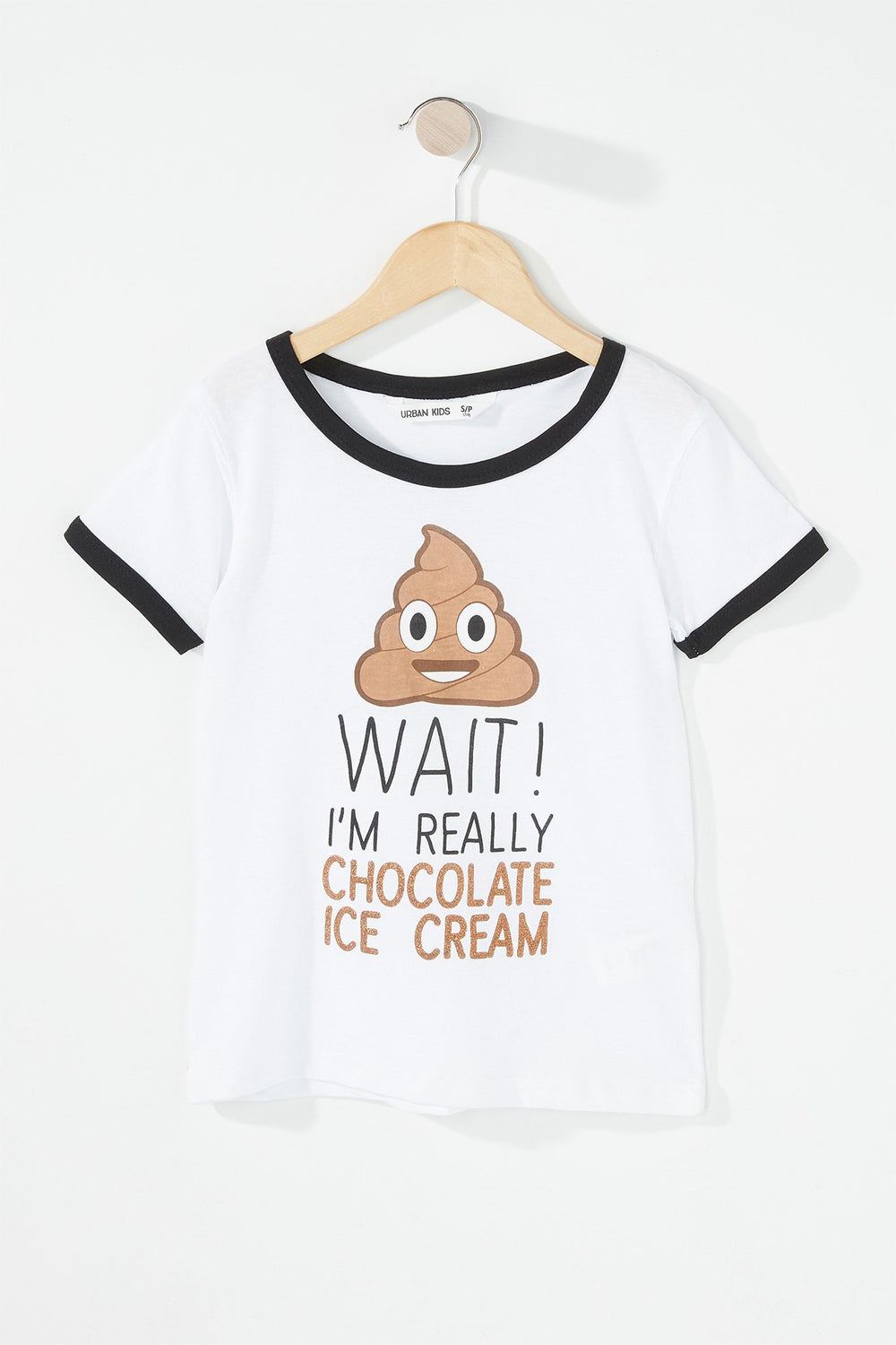 Kids T-shirt imprimé à liséré contrastant pour fille Blanc