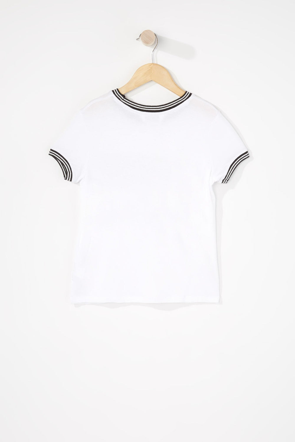Kids T-shirt imprimé à liséré contrastant pour fille Blanc