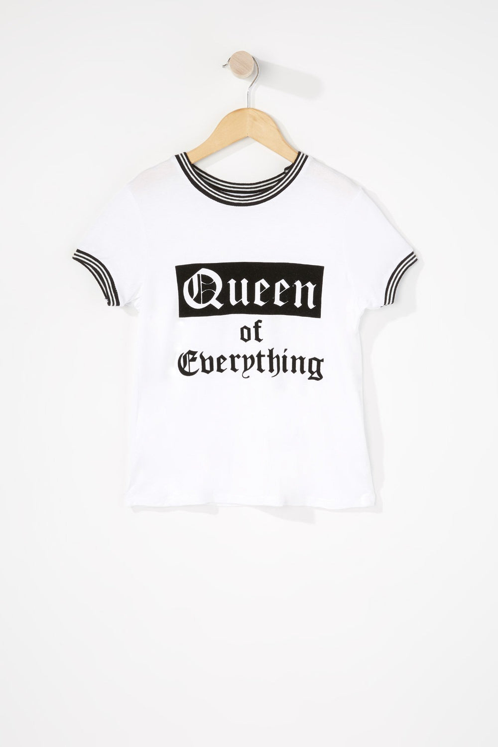 Kids T-shirt imprimé à liséré contrastant pour fille Blanc