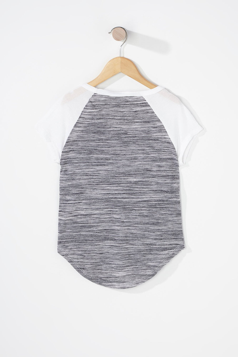 Kids T-shirt léger à blocs de couleurs et ourlet arrondi pour fille Blanc