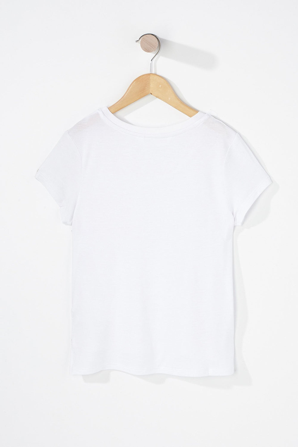 Kids T-shirt léger à encolure arrondie pour fille Blanc