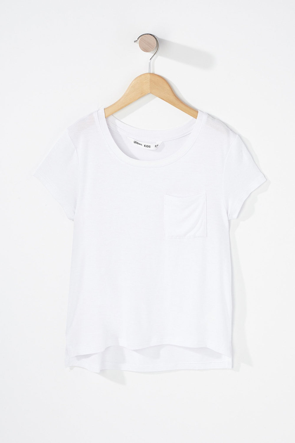 Kids T-shirt léger à encolure arrondie pour fille Blanc