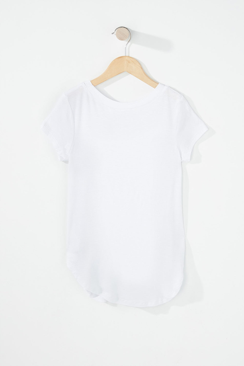 Kids T-shirt léger à ourlet arrondi pour fille Blanc