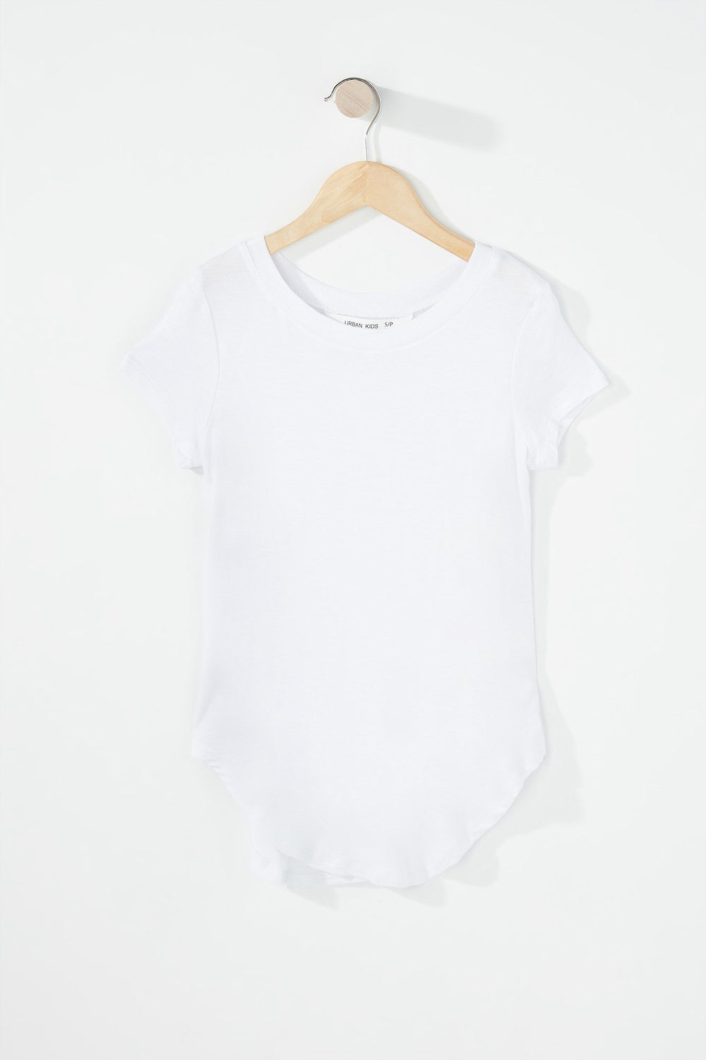 Kids T-shirt léger à ourlet arrondi pour fille Blanc