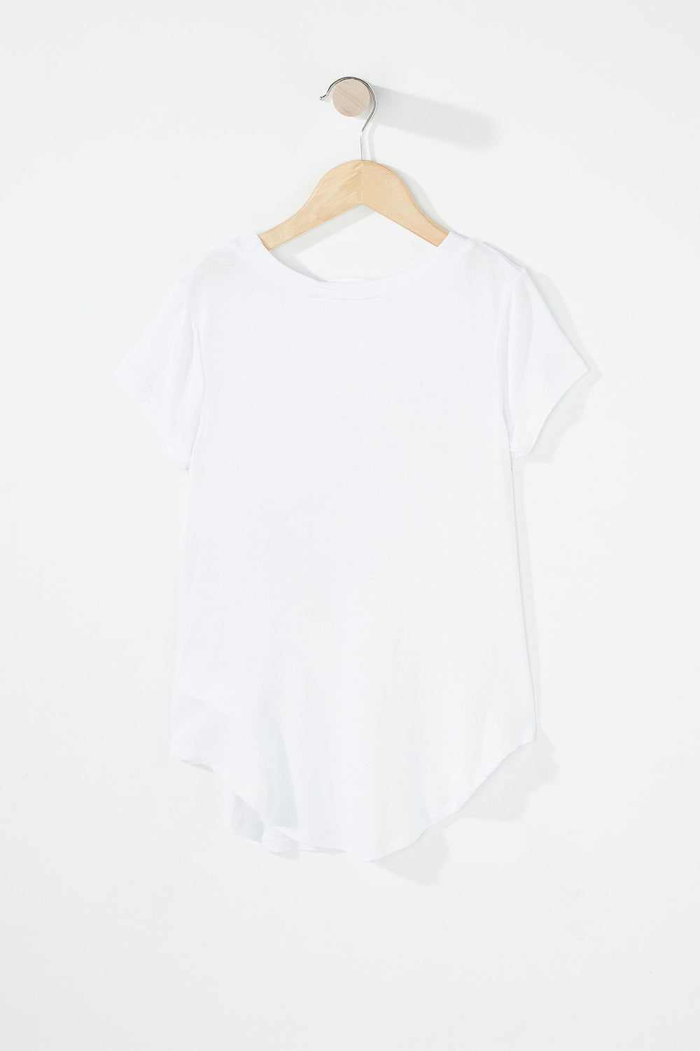 Kids T-shirt léger imprimé à ourlet arrondi pour fille Blanc