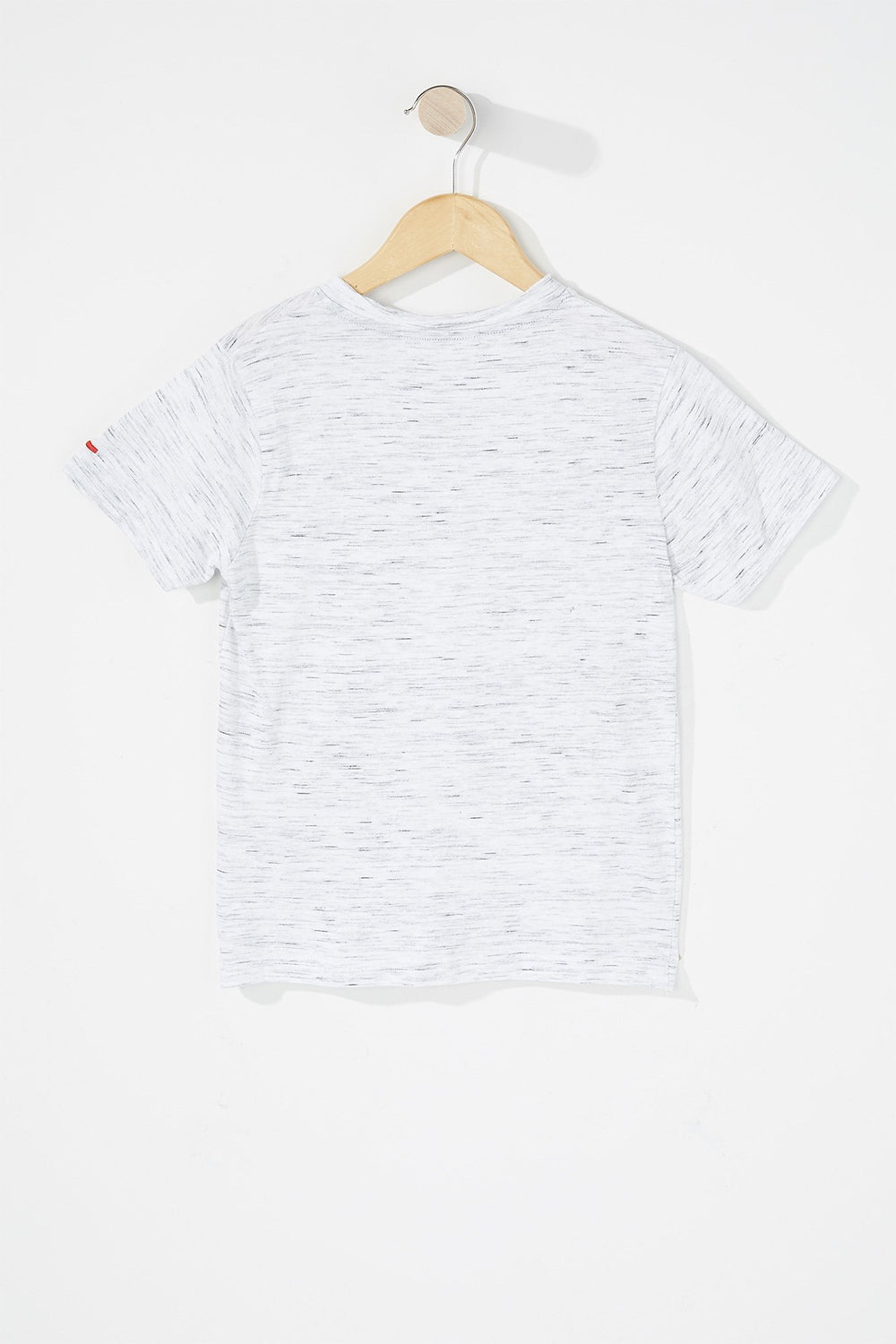Kids T-shirt teint par espacements à encolure en V pour garçon Blanc