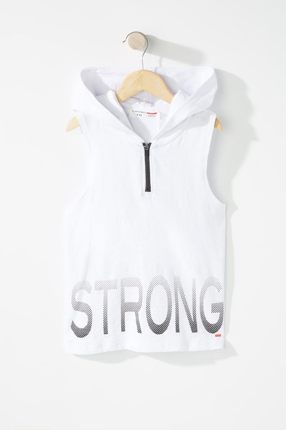Kids Veste imprimée à capuchon avec demi-fermeture à glissière pour garçon Blanc