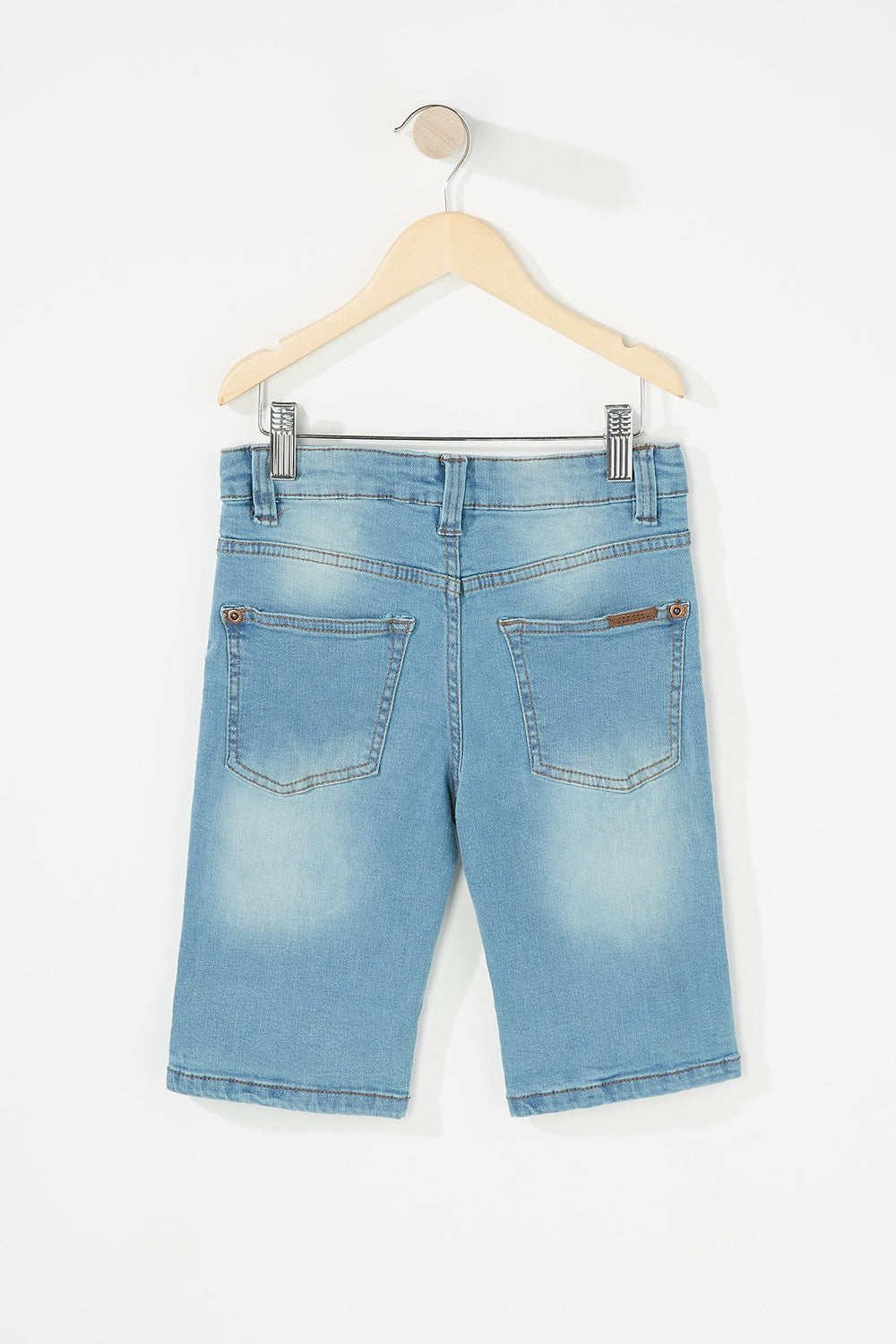 Kids Bermuda en denim mince délavé pâle pour garçon Bleu denim pâle
