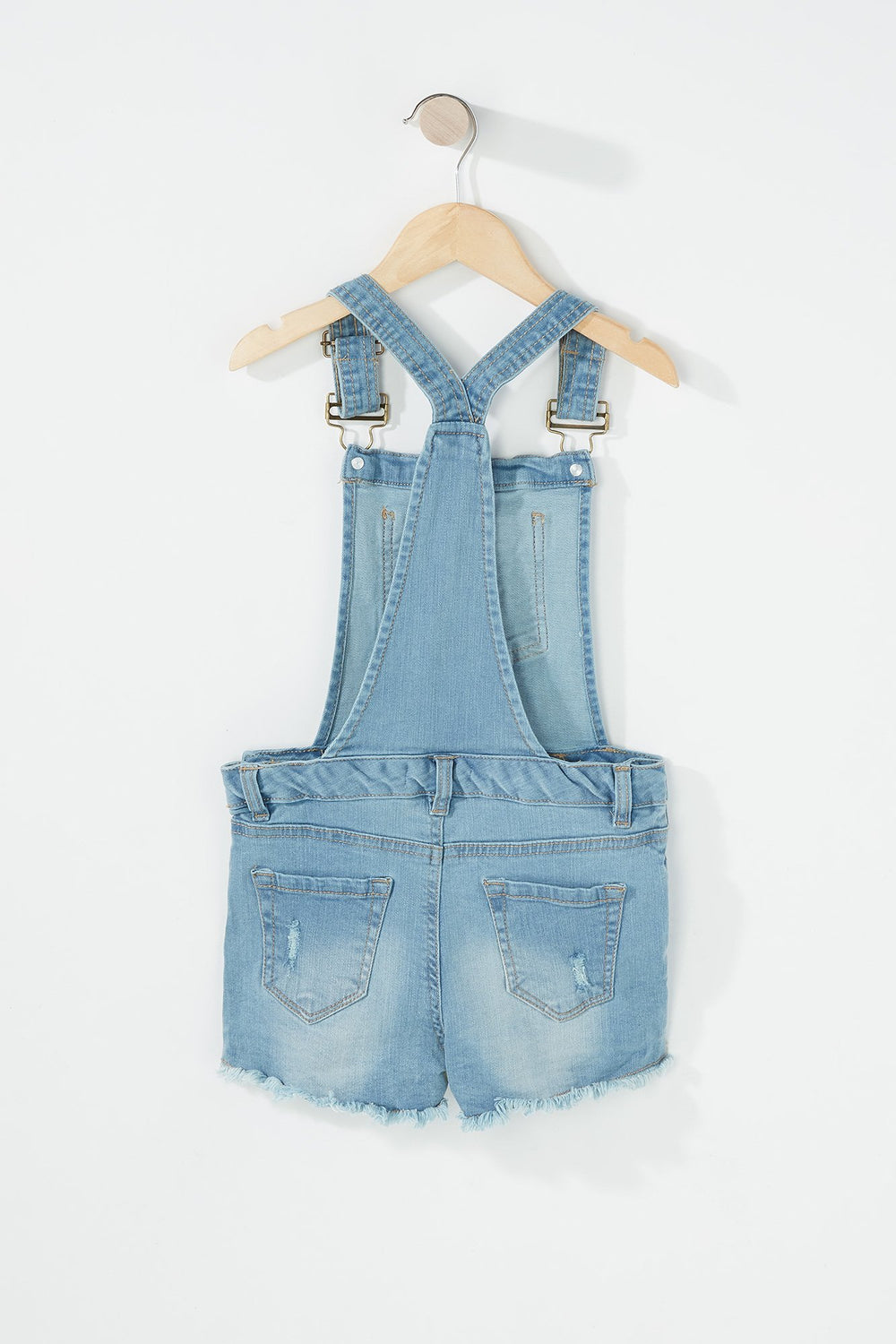 Kids Salopette-short d'aspect usé avec franges pour fille Salopette-short d'aspect usé avec franges pour fille