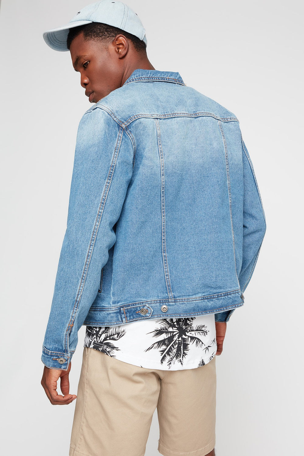 Men Blouson classique en denim de style camionneur Bleu denim