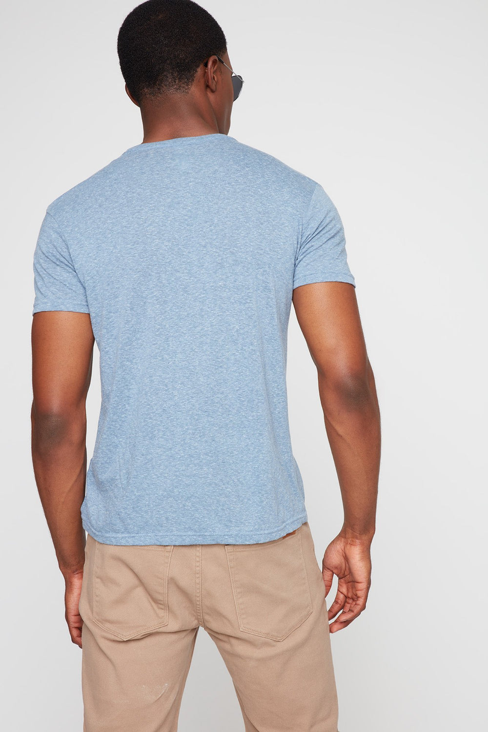 Men T-shirt à imprimé Paradise Bleu denim