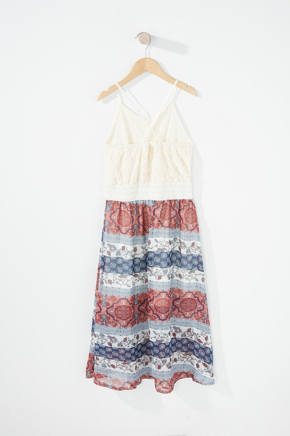 Kids Robe maxi crochetée fleurie pour fille Bleu denim