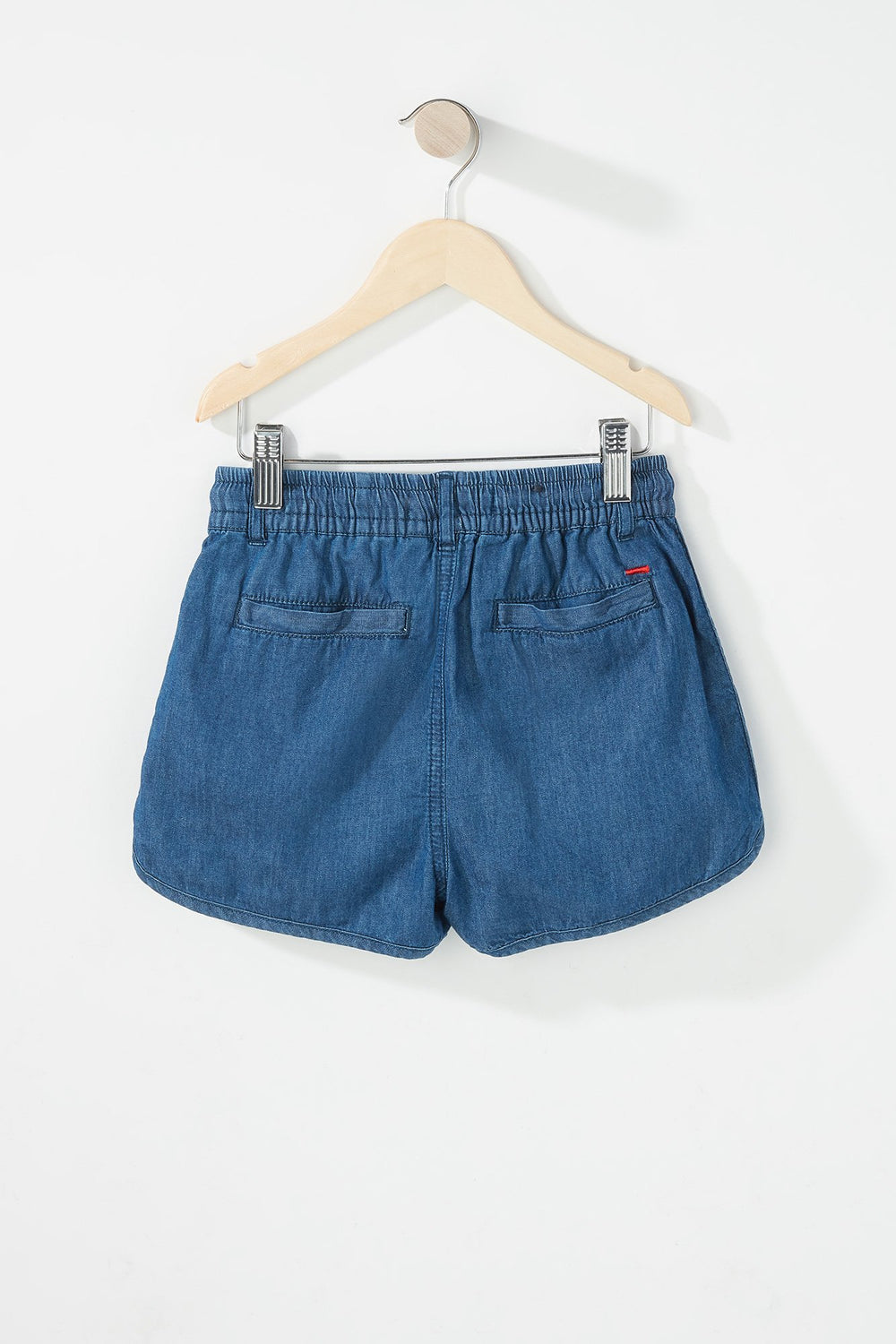 Kids Short en denim à taille coulissante avec corde pour fille Bleu foncé