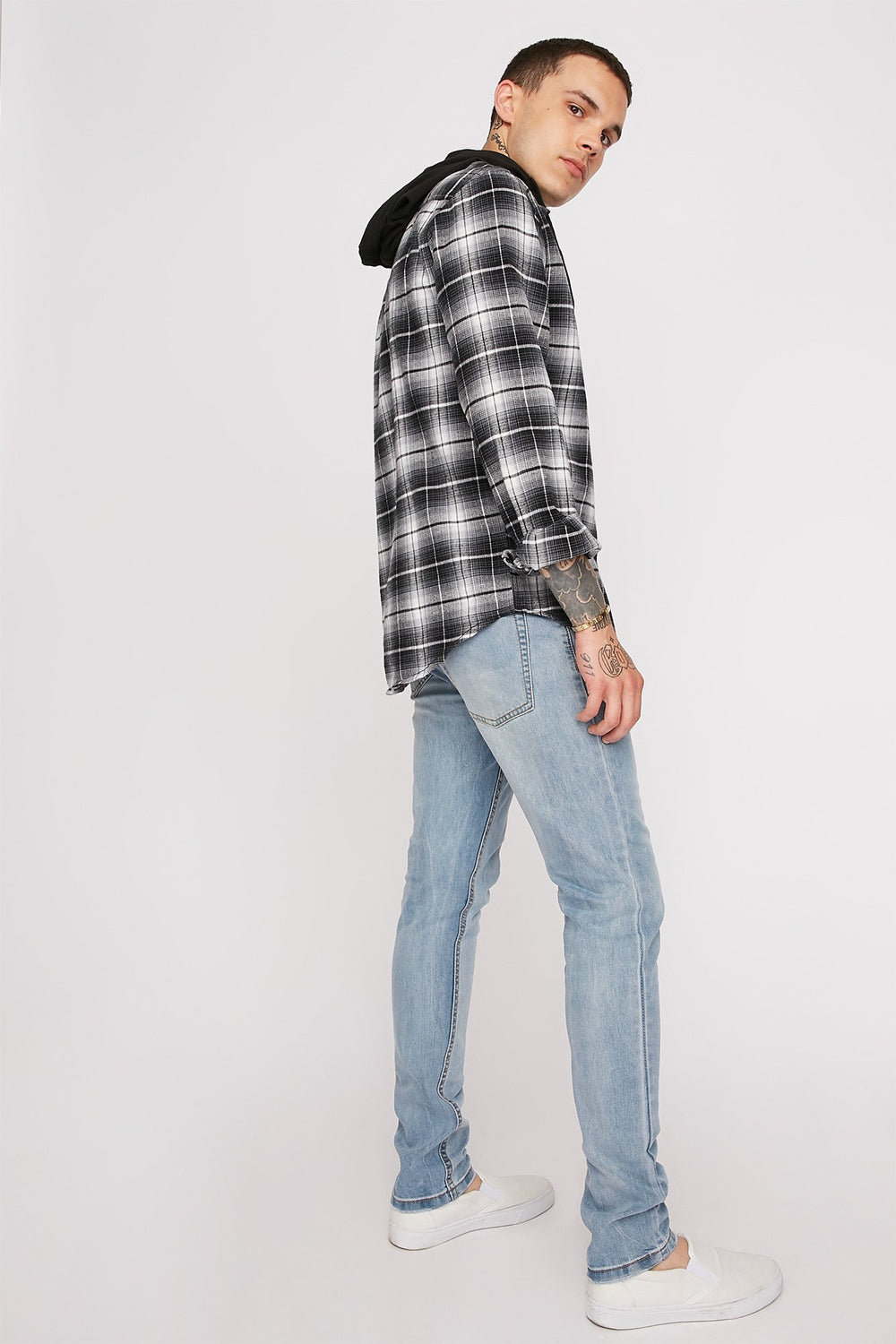 Men Le jean le plus étroit délavé pâle Bleu layette