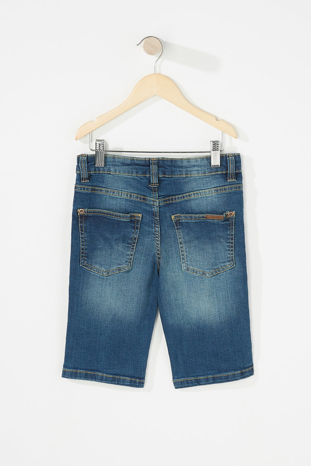 Kids Bermuda en denim mince délavé moyen pour garçon Bleu moyen