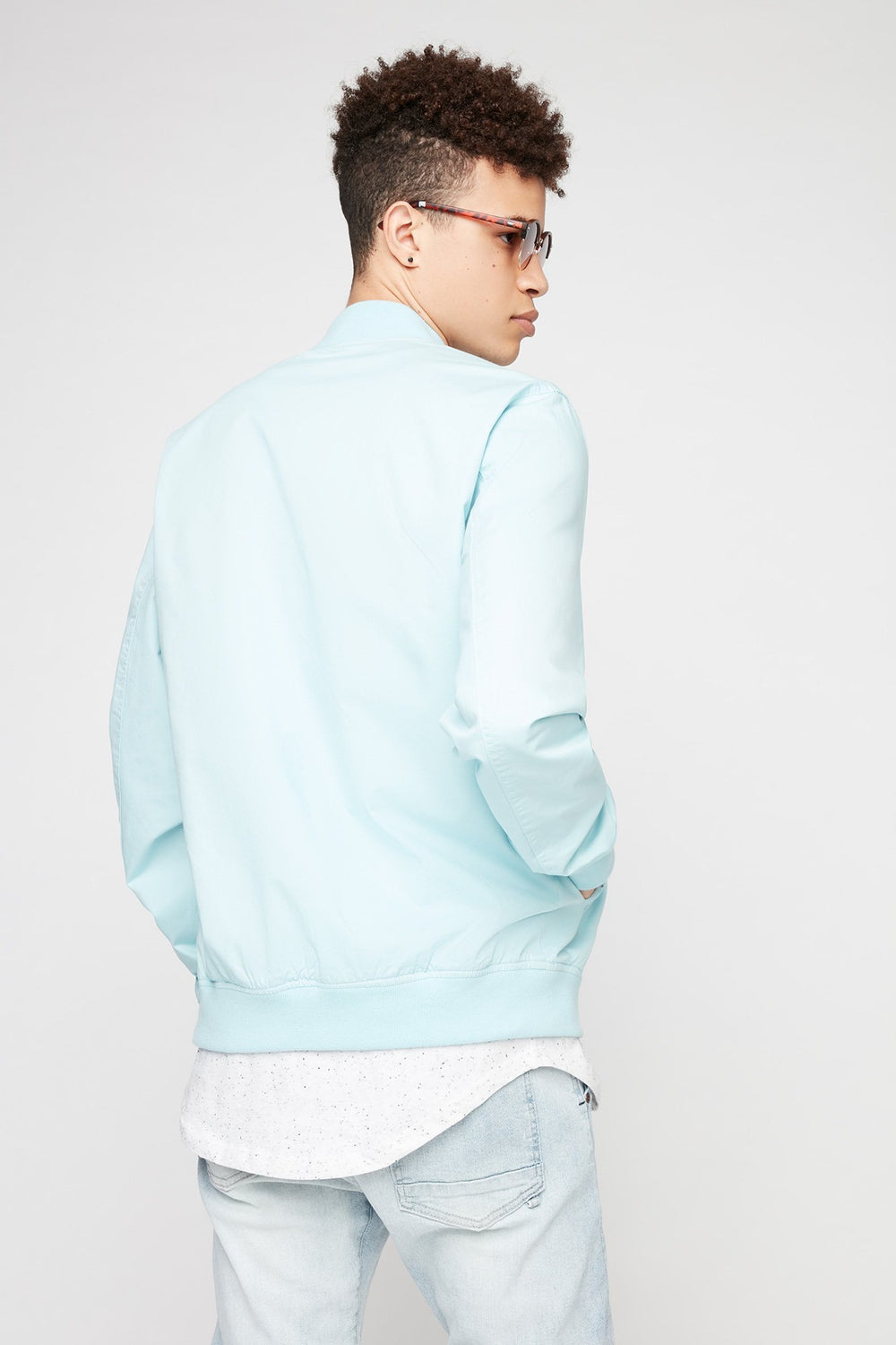 Men Blouson aviateur pastel Bleu pâle