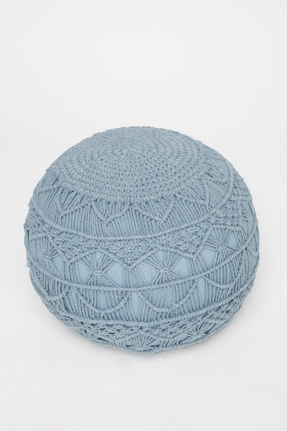 Women Pouf en macramé Bleu pâle