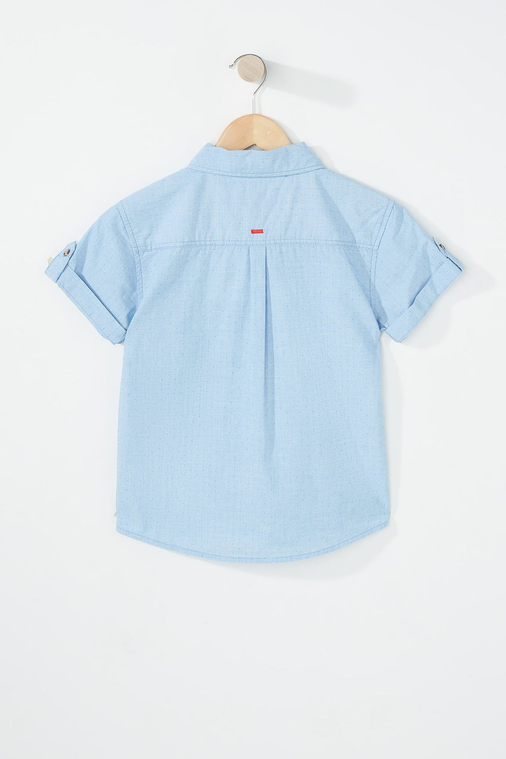Kids Chemise boutonnée en chambray à manches courtes pour garçon Bleu pâle