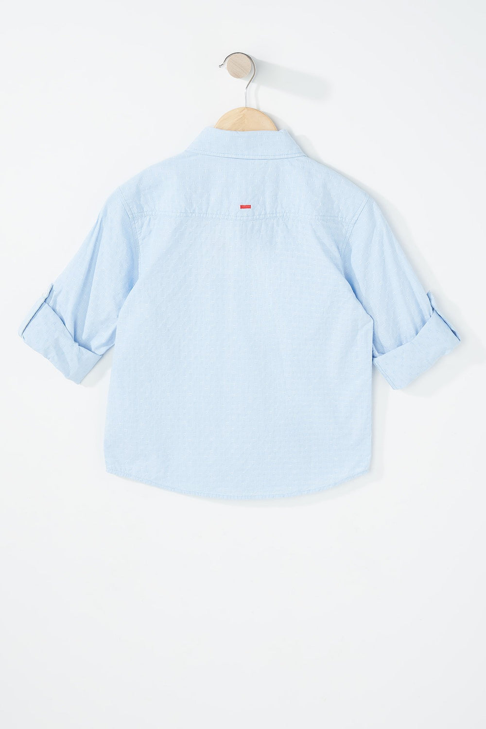 Kids Chemise boutonnée légère avec revers roulés pour garçon Bleu pâle