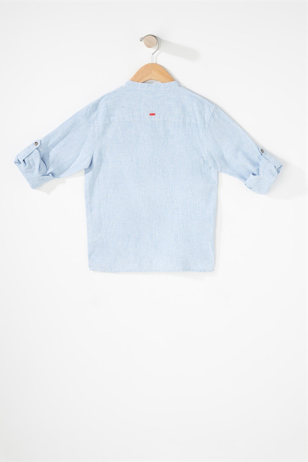 Kids Chemise henley boutonnée en lin pour garçon Bleu pâle