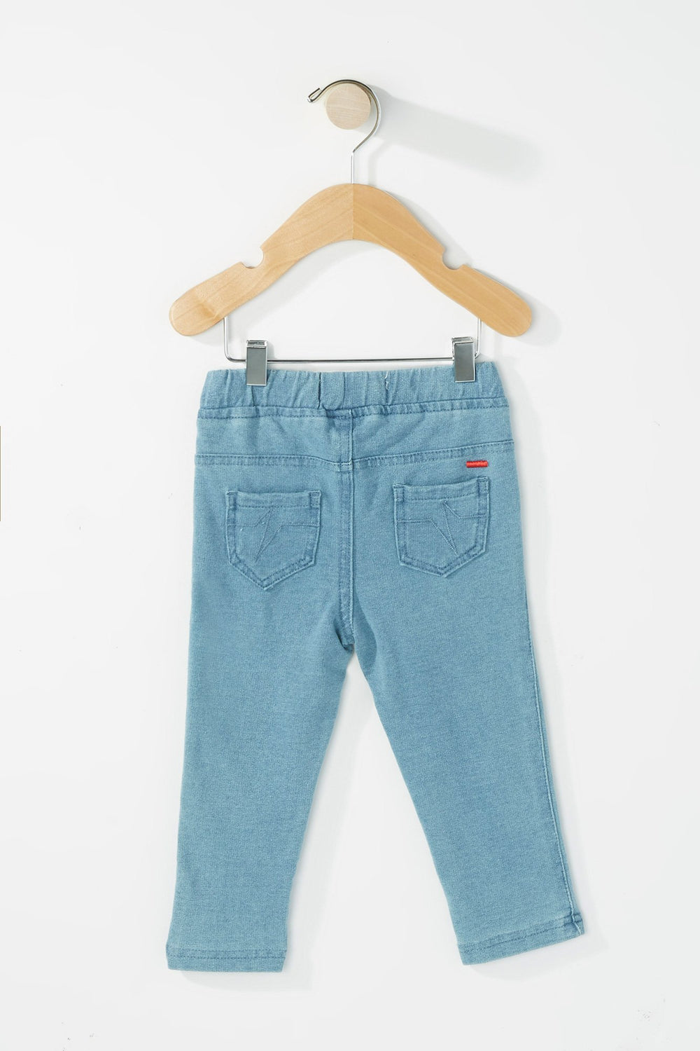 Kids Legging en denim à broderies florales pour fille Bleu pâle