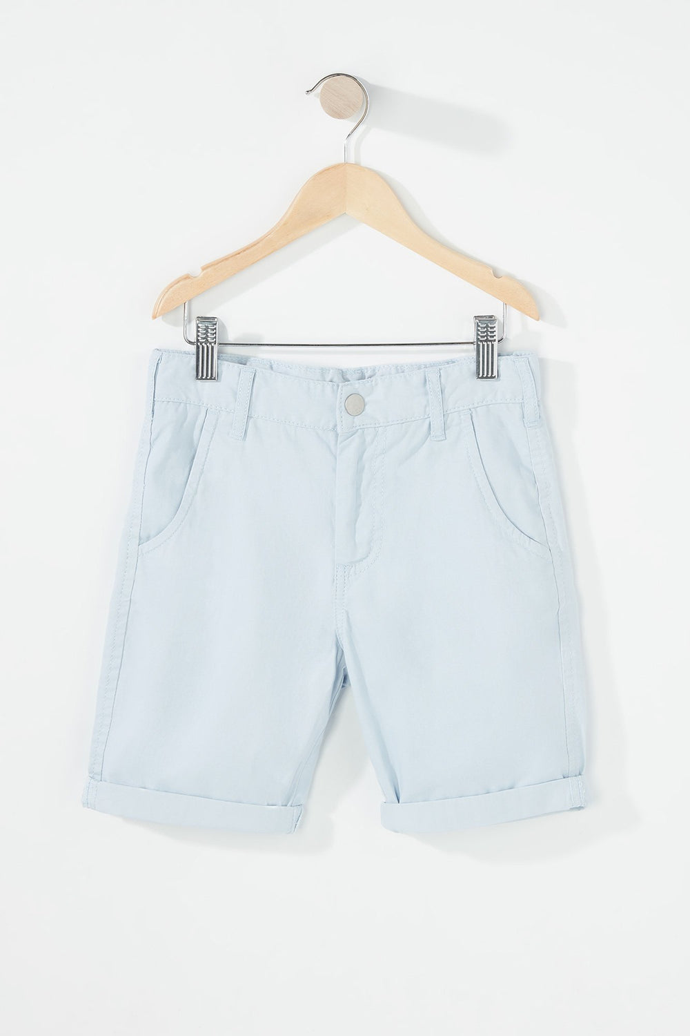 Kids Short chino à revers roulés pour garçon Bleu pâle