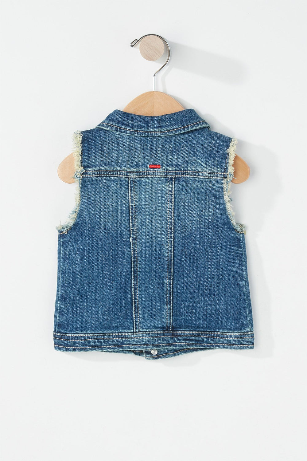 Kids Veste en denim avec franges aux manches pour bébé fille Bleu pâle