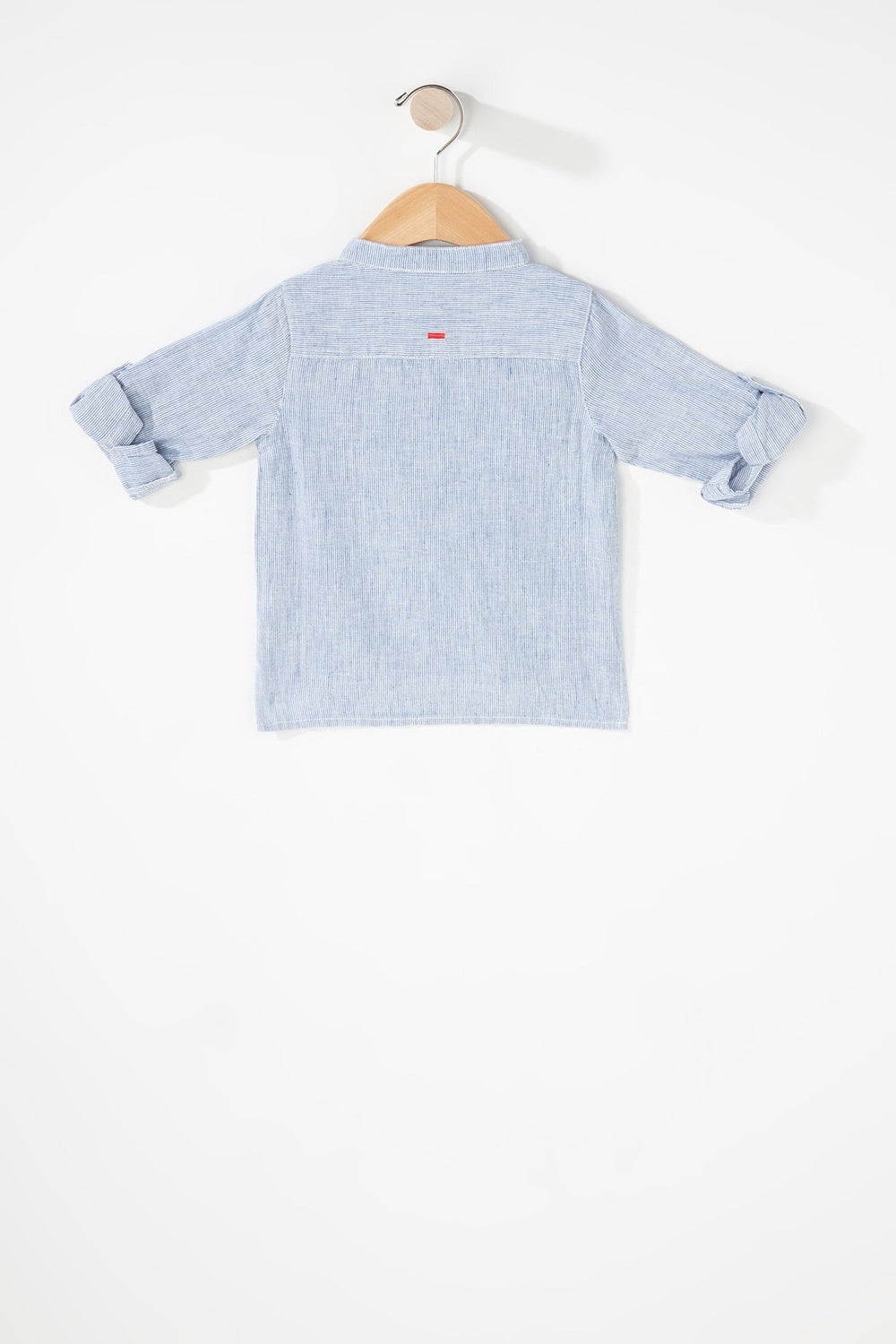 Kids Chemise henley boutonnée rayée en lin pour bébé garçon Bleu