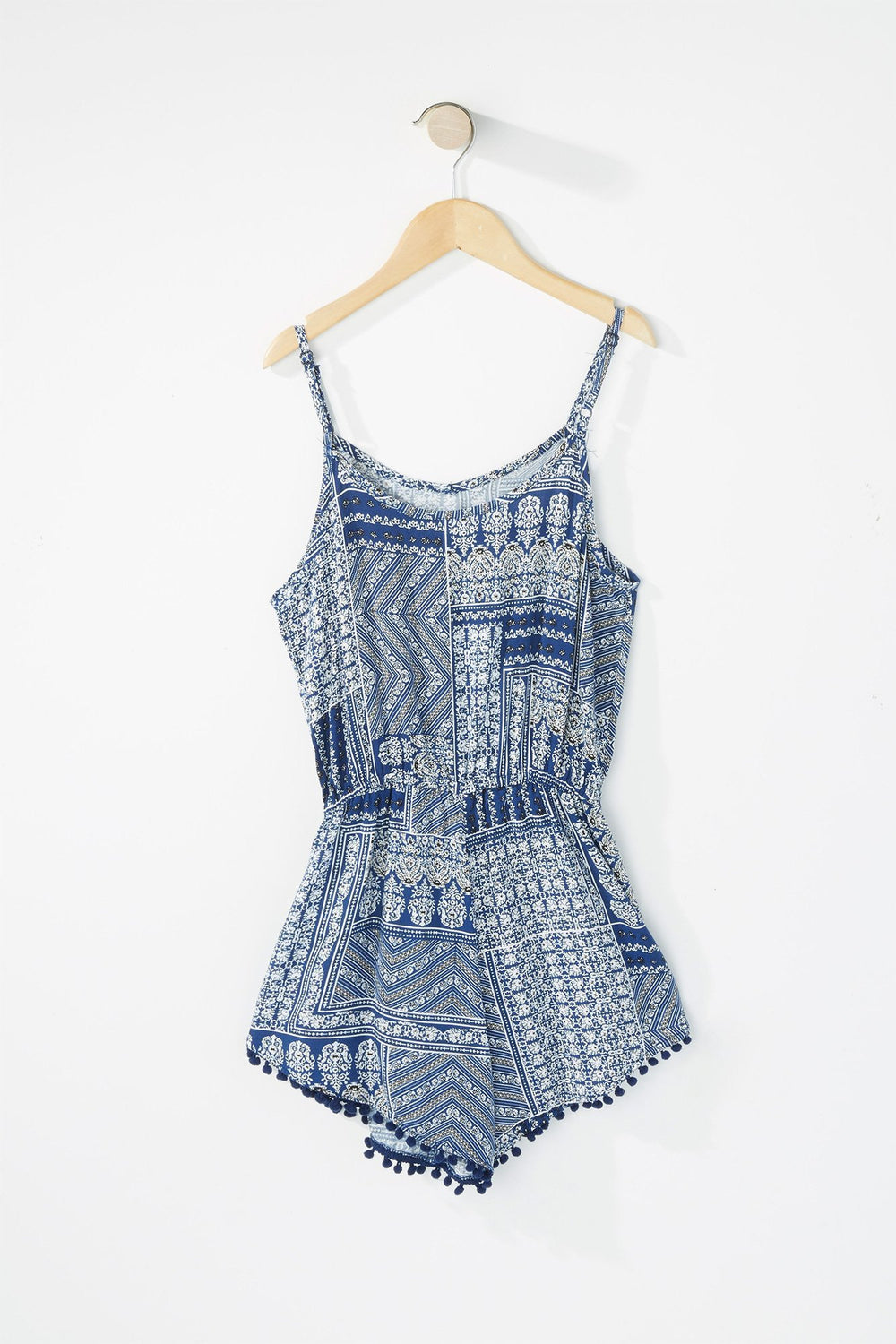 Kids Combi-short imprimé avec pompons et pampilles pour fille Bleu