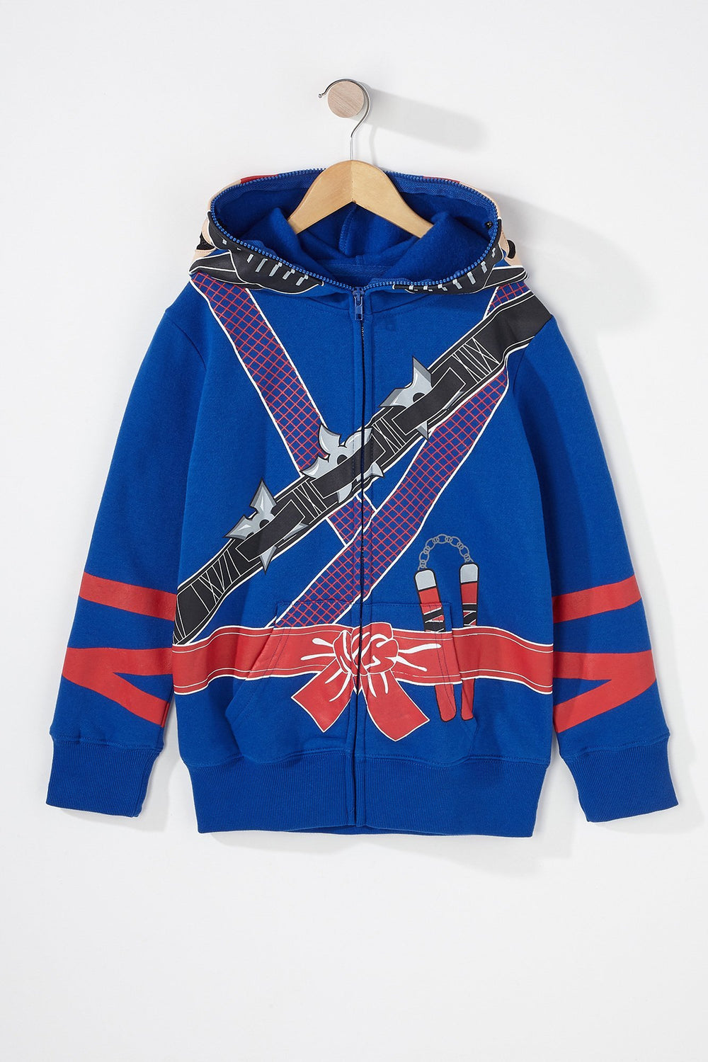 Kids Haut à capuchon Masque de ninja pour garçon Bleu