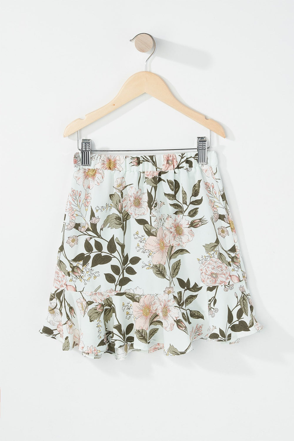 Kids Jupe volantée fleurie à taille haute pour fille Bleu