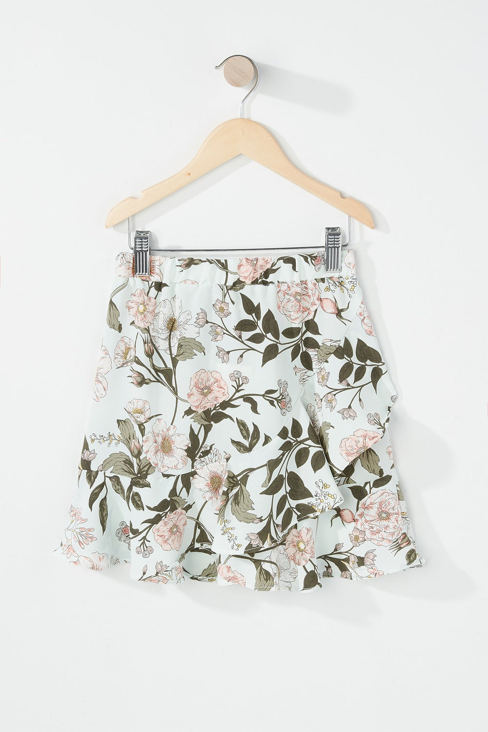 Kids Jupe volantée fleurie à taille haute pour fille Bleu