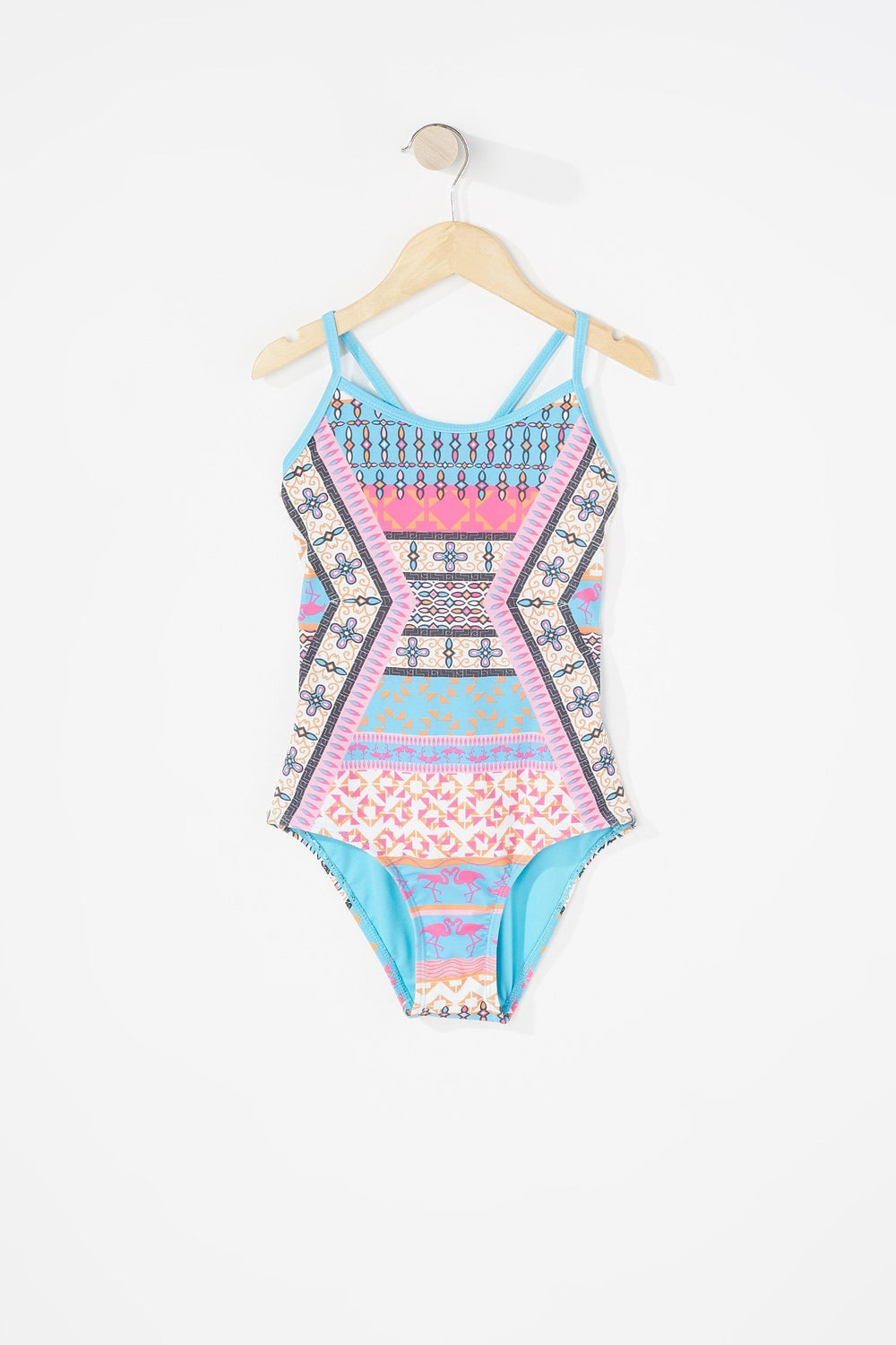 Kids Maillot une-pièce à motif tribal pour fille Bleu