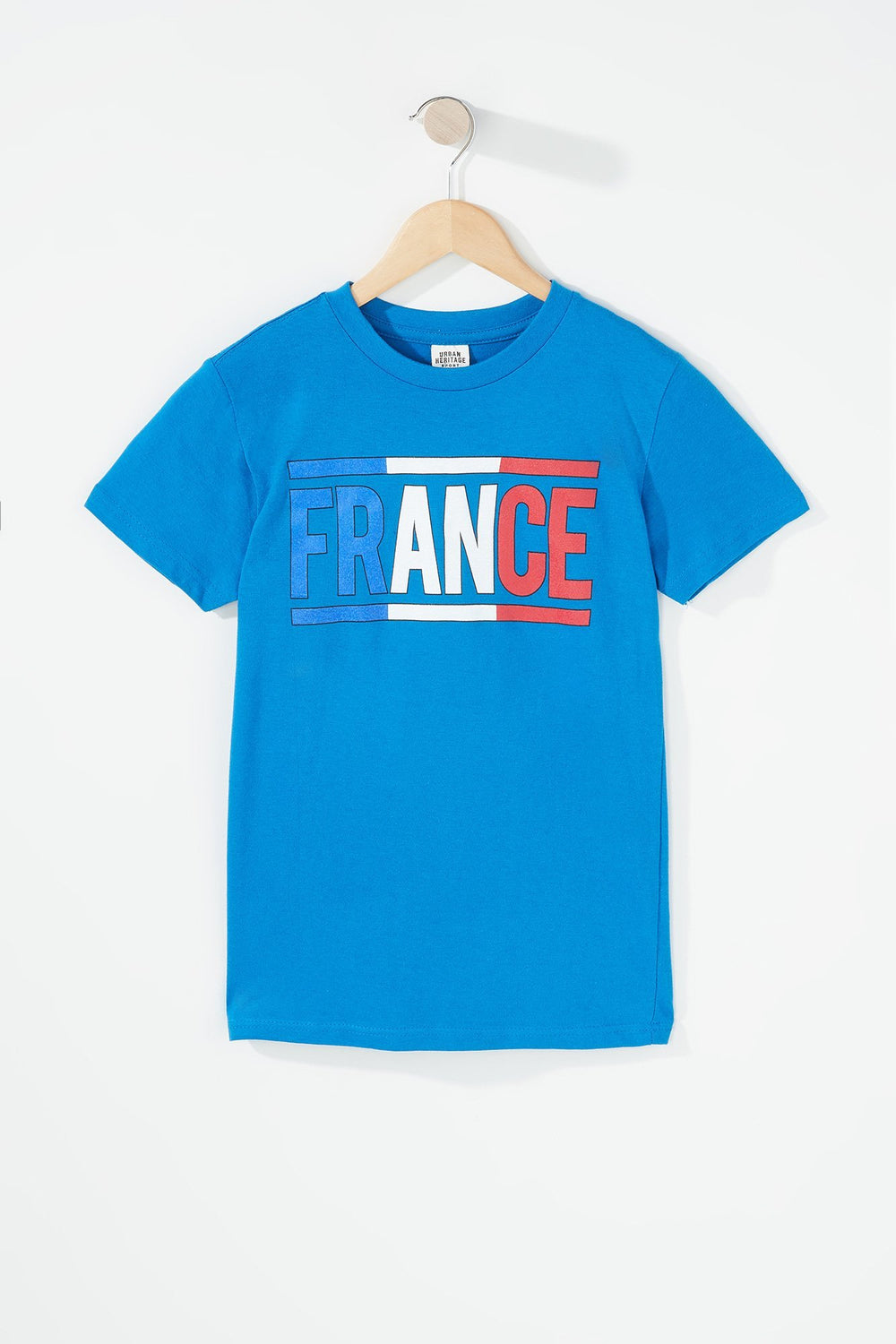 Kids T-shirt à imprimé World Cup France avec encolure dégagée pour garçon Bleu