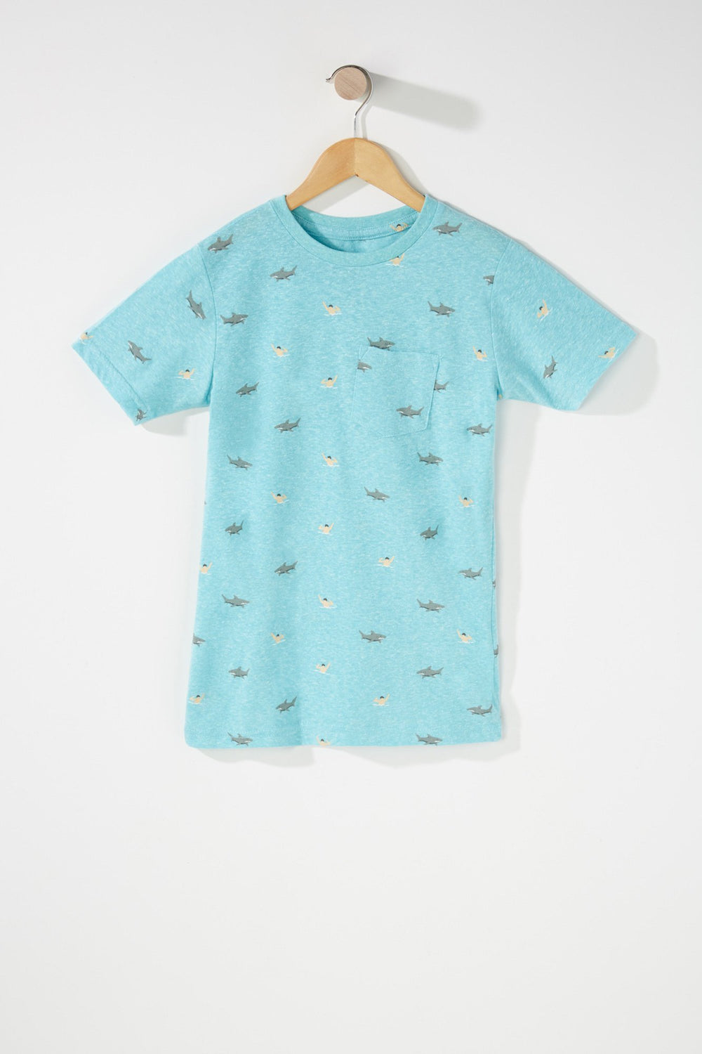 Kids T-shirt imprimé à encolure dégagée pour garçon Bleu