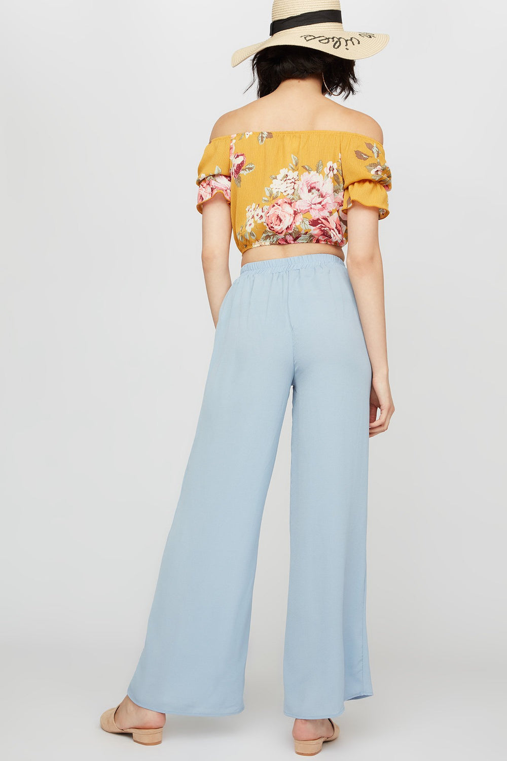 Women High-Rise Lightweight Palazzo Pant Blue