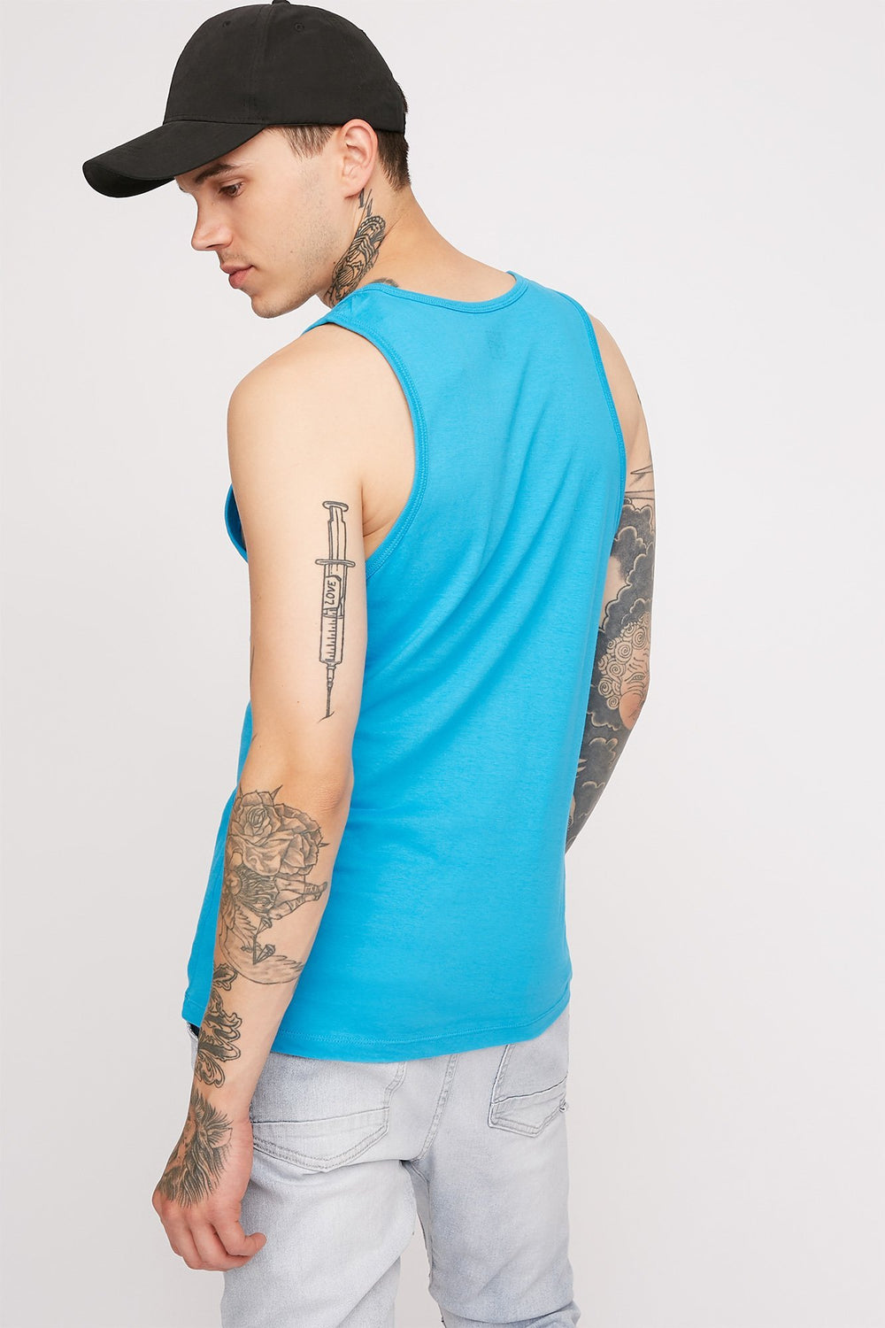 Men Brave Graphic Tank Blue
