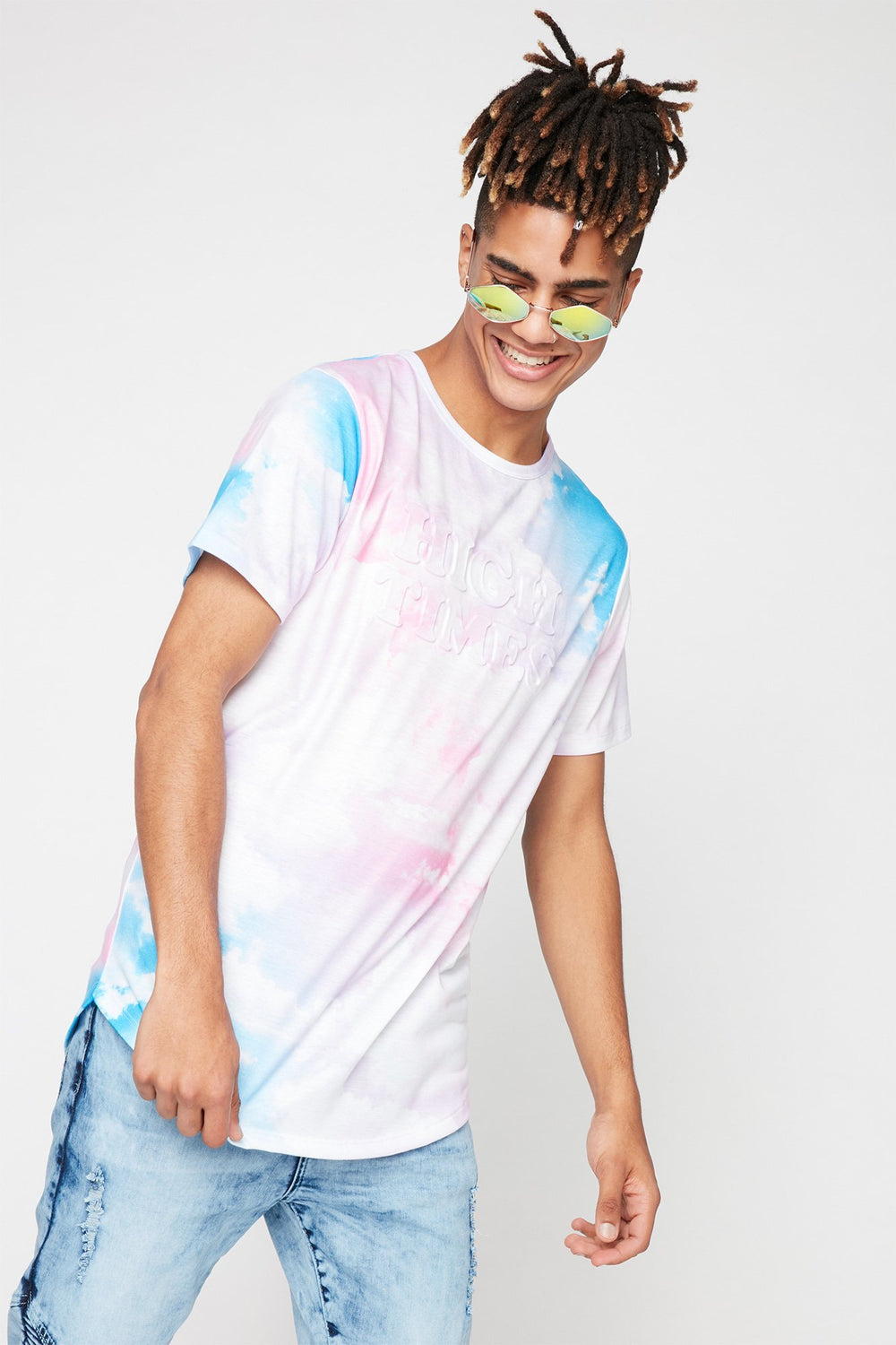Men High Times Tie-Dye T-Shirt Blue