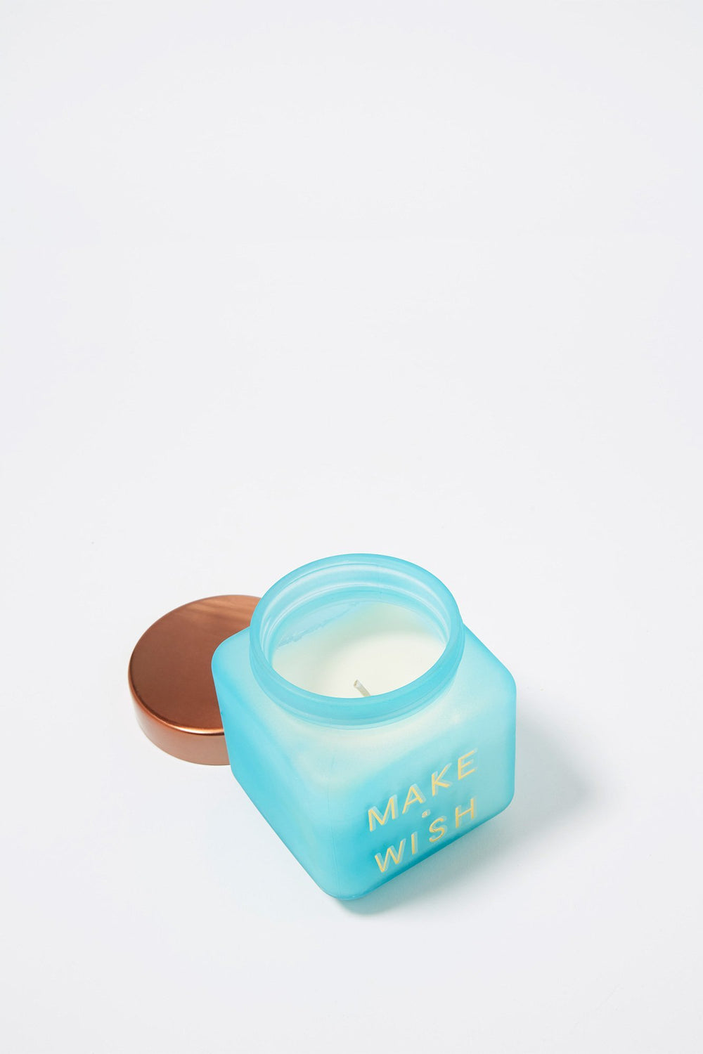 Women Make A Wish Frosted Glass Candle Blue