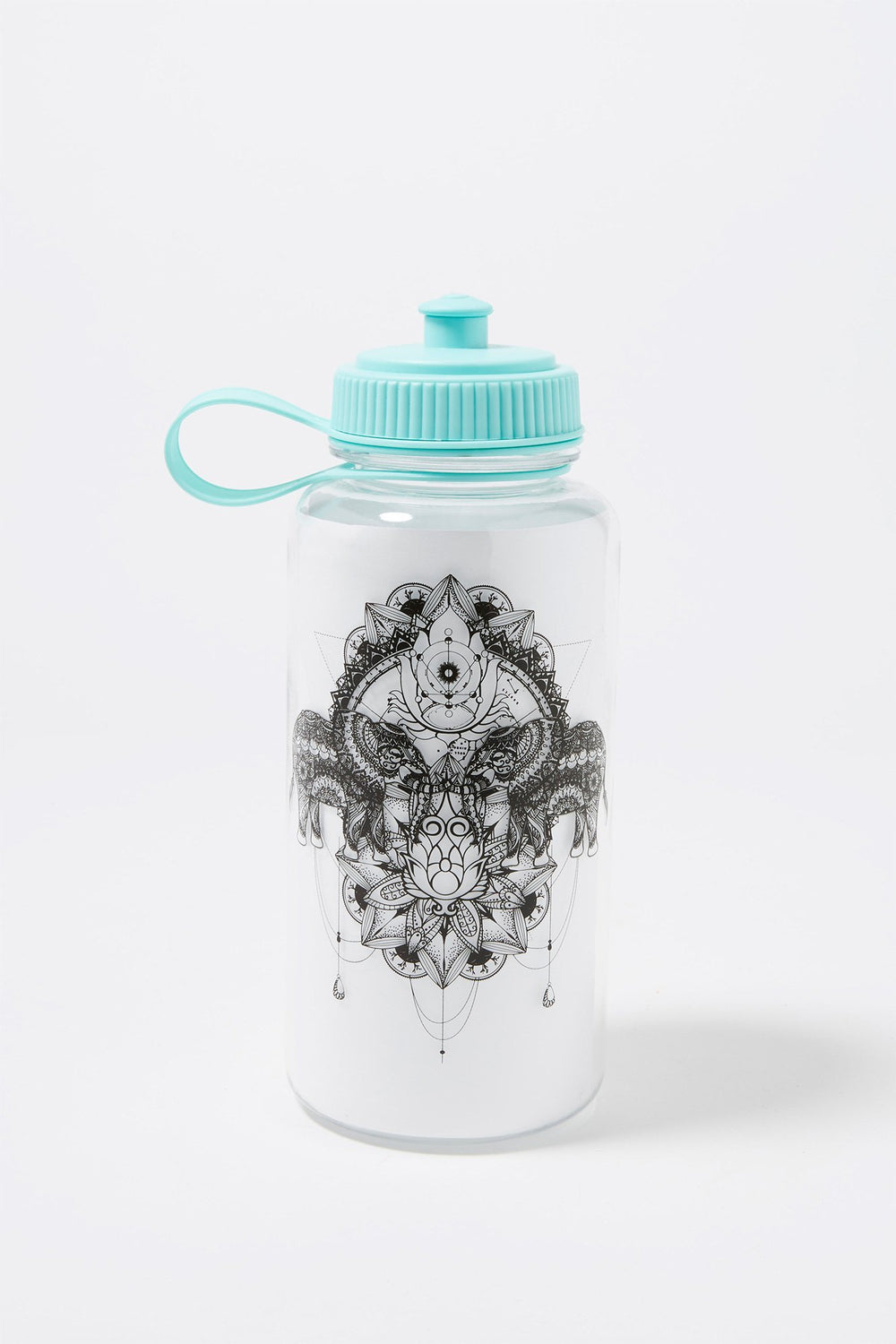 Women Plastic Graphic Water Bottle Blue