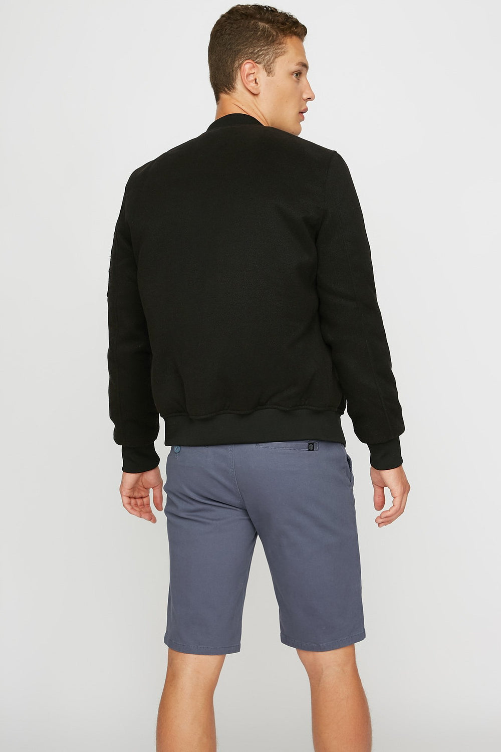 Men Slim Flat Front Chino Short Blue