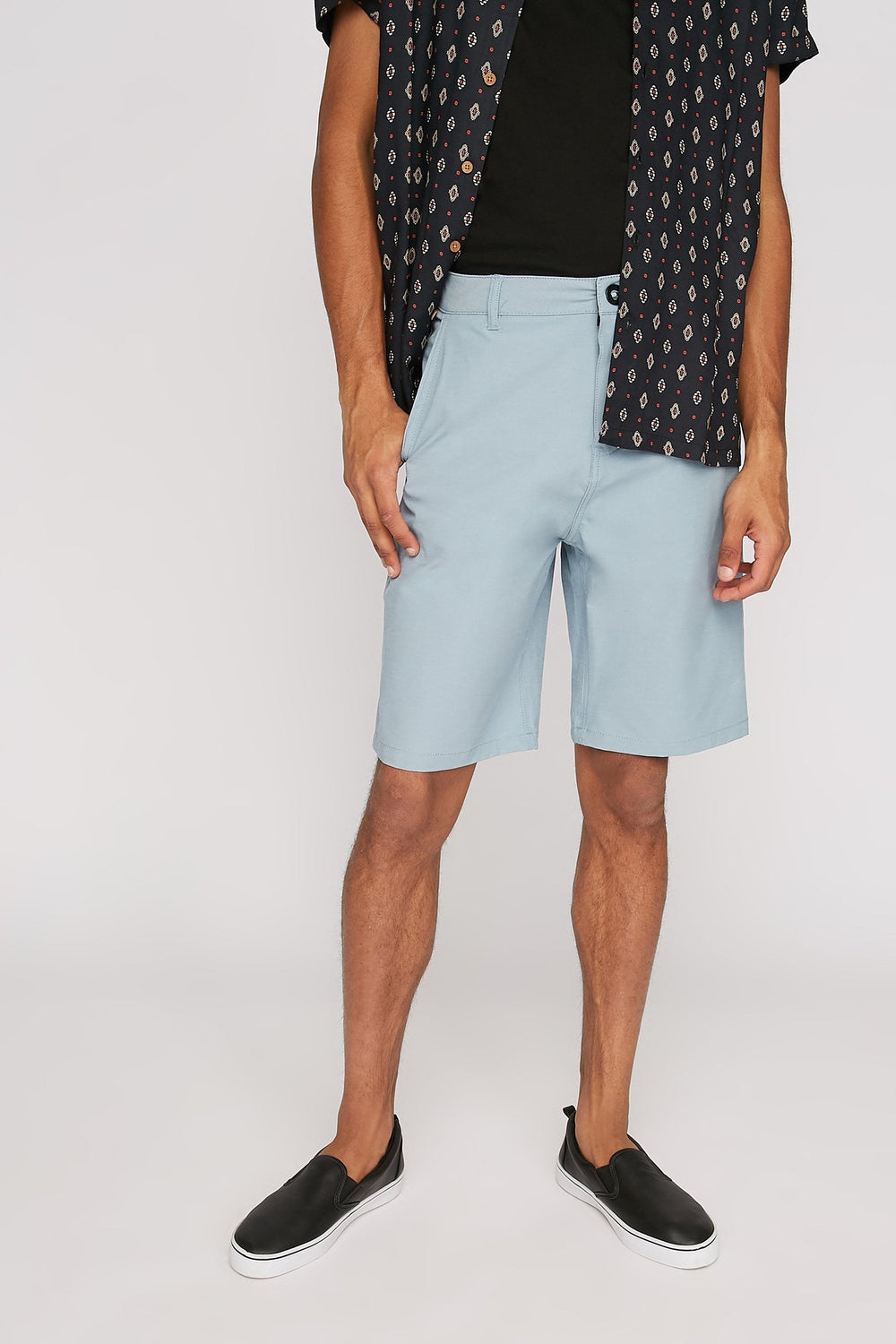 Men Textured Hybrid Short Blue