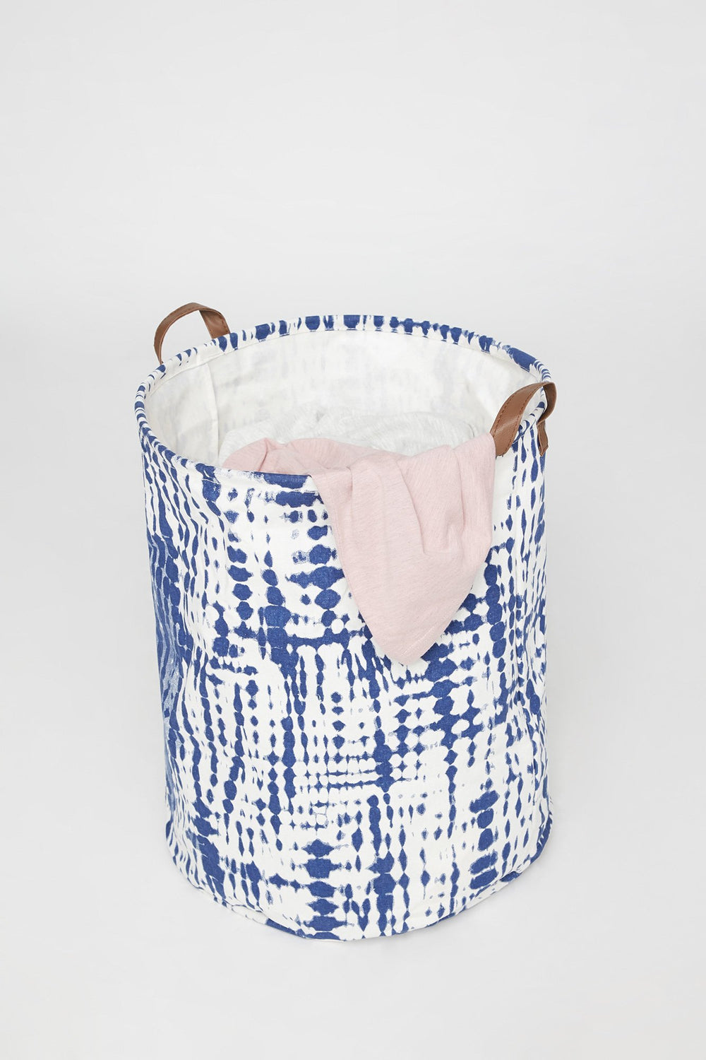 Women Tie-Dye Canvas Laundry Hamper Blue